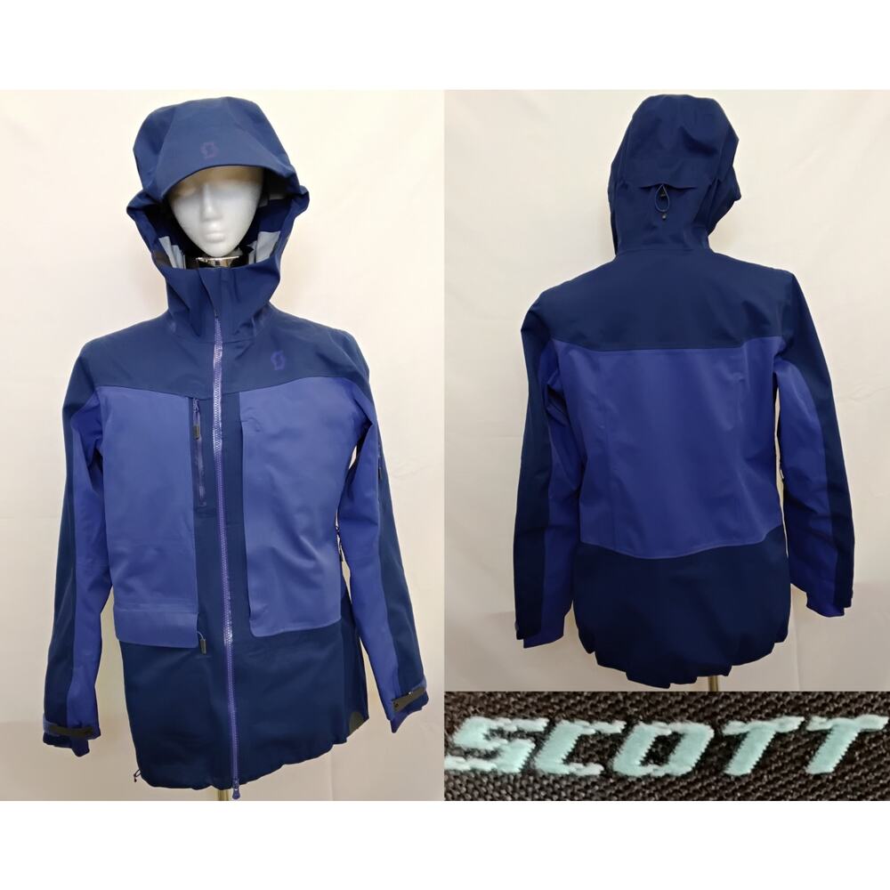 Scott Ski Shell Jacket Men's L Blue Hooded Waterproof w/ Vents #Z5367